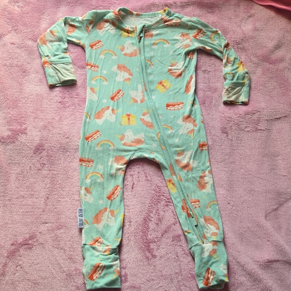 Dream Jamms Bamboo Unicorn Daydreams Convertible Footie